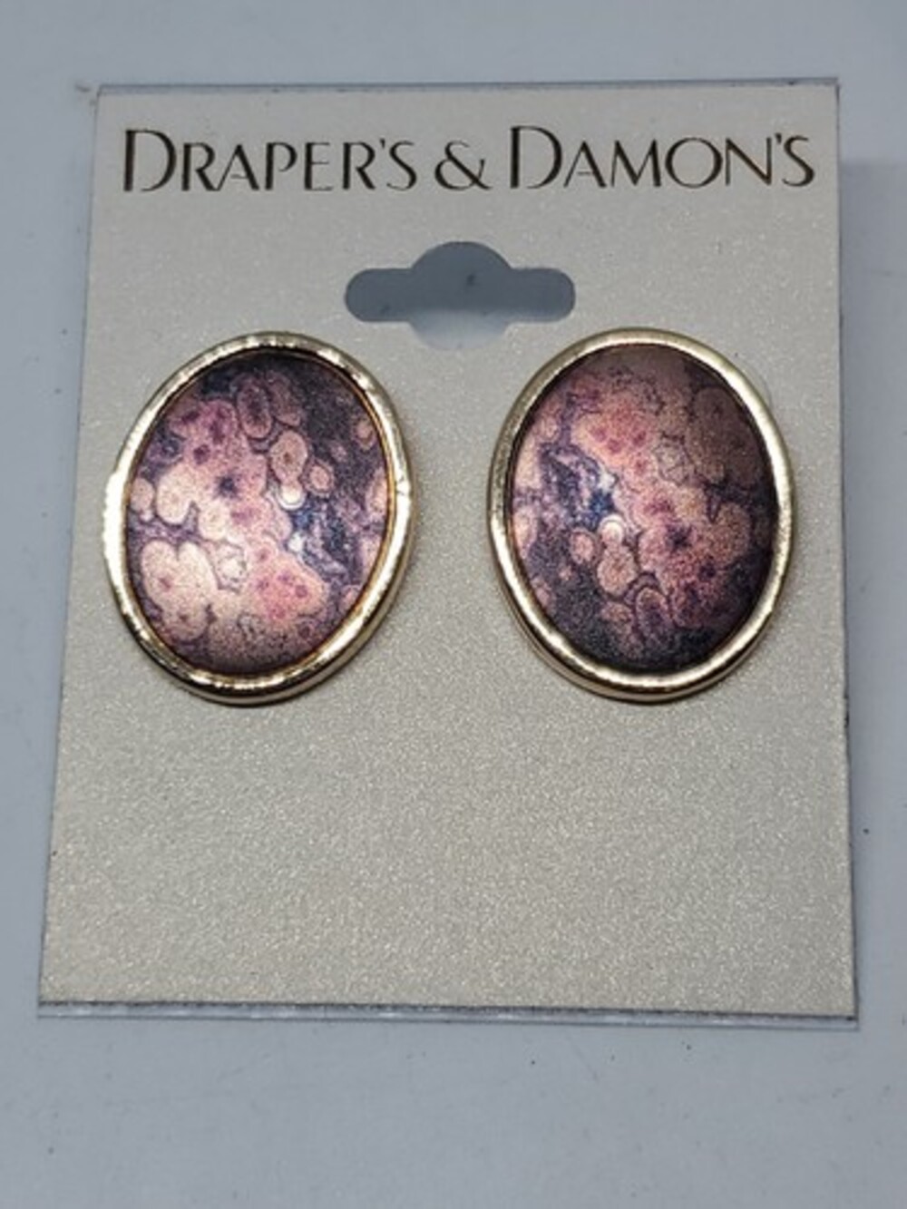 drapers and damons earrings oval goldtone